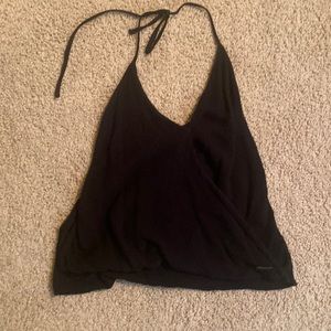 Black tie back halter top